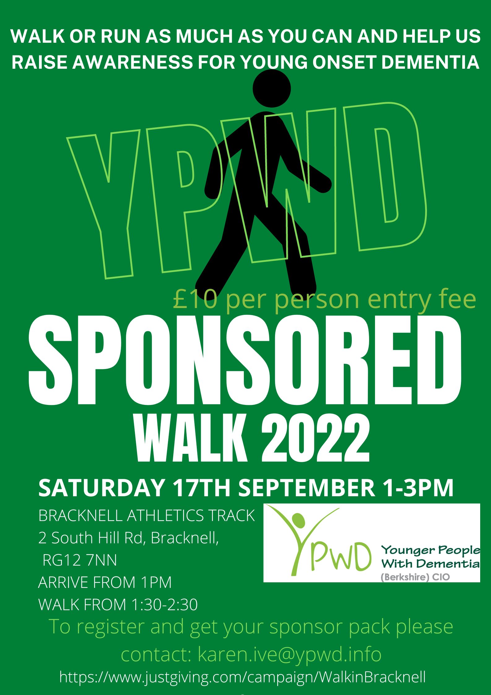 Poster giving details of sponsored walk